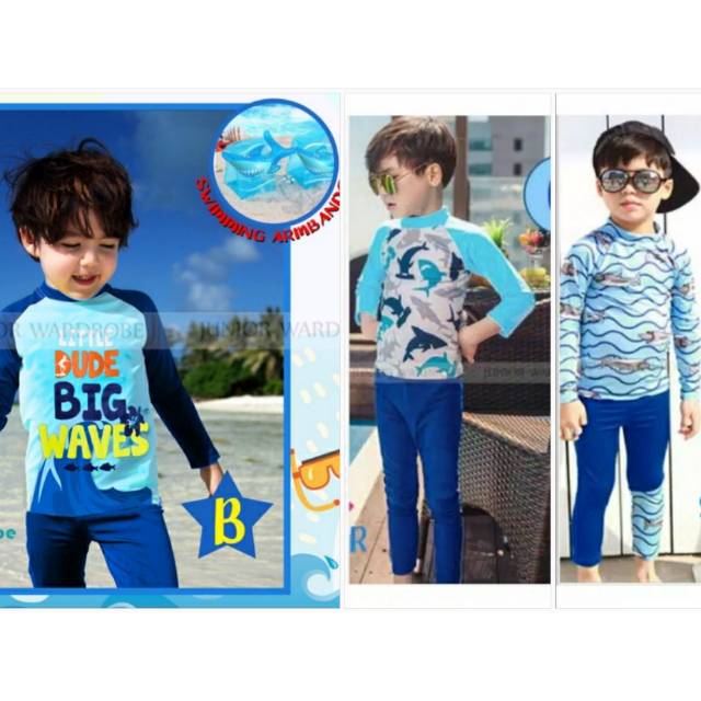 (1-13th)baju renang lengan panjang anak,baju renang remaja laki,baju renang celana panjang,swimsuit