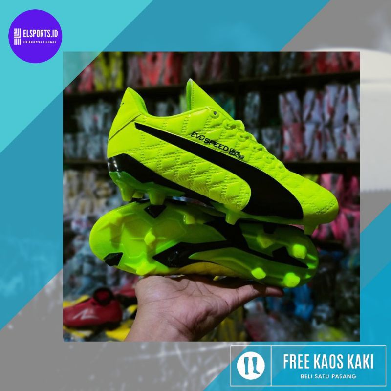 Sepatu Bola Puma_Evospeed Terbaru 2021 Bonus Kaos Kaki