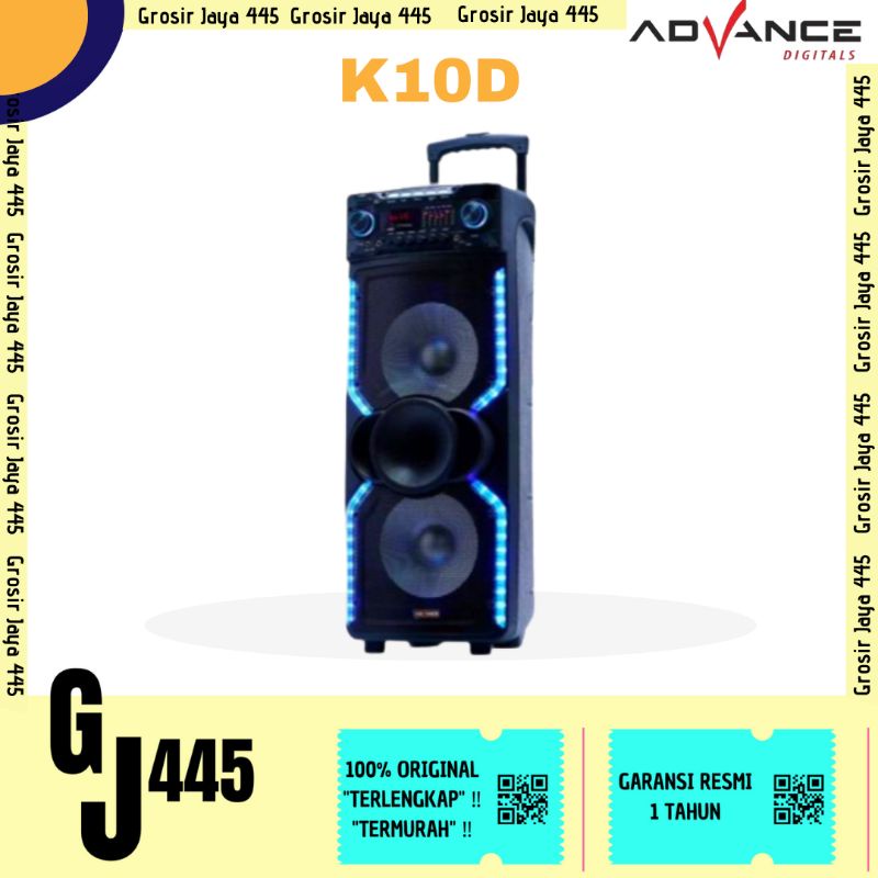 ADVANCE K10D N Speaker Meeting Portable Ukuran 10 inch x 2 - MIC 2 PCS