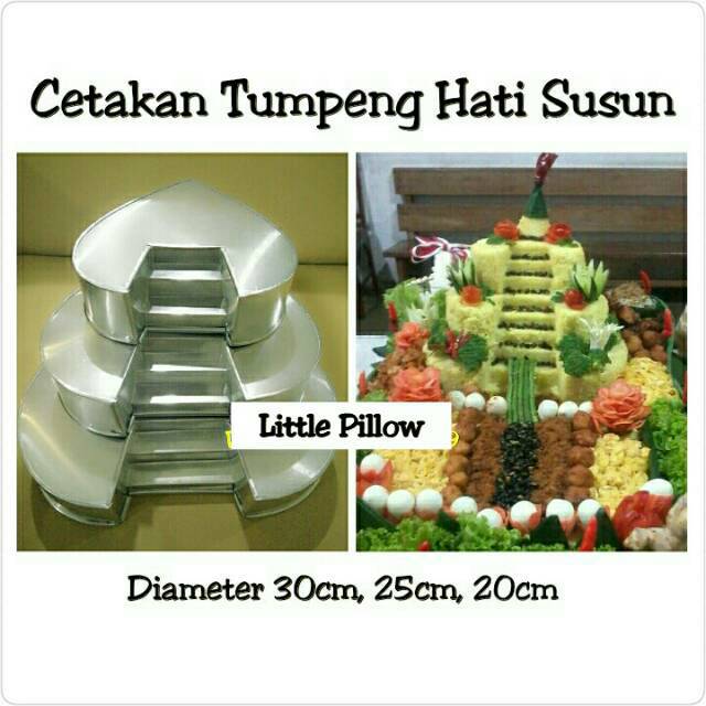 (SUSUN TANGGA HATI) Cetakan Nasi Tumpeng Susun Hati/Loyang Tumpeng Susun/Loyang Kue Hati Susun