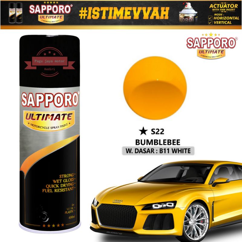 SAPPORO ULTIMATE S22 BUMBLE BEE ( yellow kuning ) 400ml cat semprot spray paint