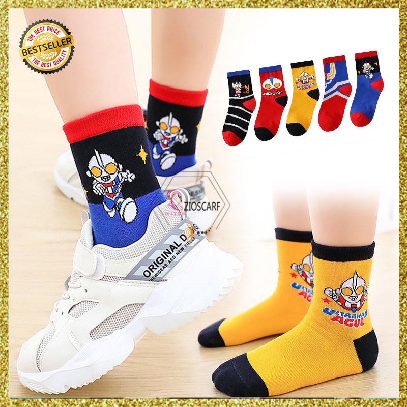 KAOS KAKI ANAK LAKI LAKI KARAKTER ULTRAMAN LUCU KOREA BAHAN TEBAL NYAMAN DIPAKAI IMPORT KKJ