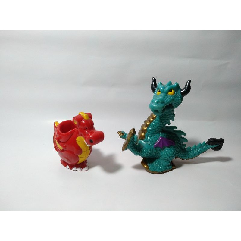 Green Dragon Red Naga Beast Non Happy Meal Mcd Toys Monster Rare Jadul Wyvern Vintage Klasik Classic