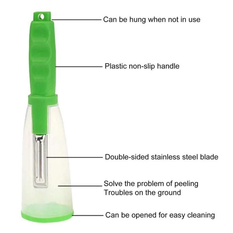 IMURA | Parutan dan Peeler dengan Tabung Pembuangan untuk Buah dan Sayur