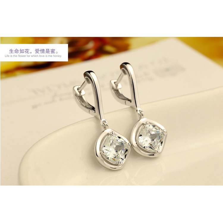 Anting Perak 925 Wanita Klip Telinga yang Mulia Perhiasan Fashion Klip Telinga/Subang Telinga anting perempuan