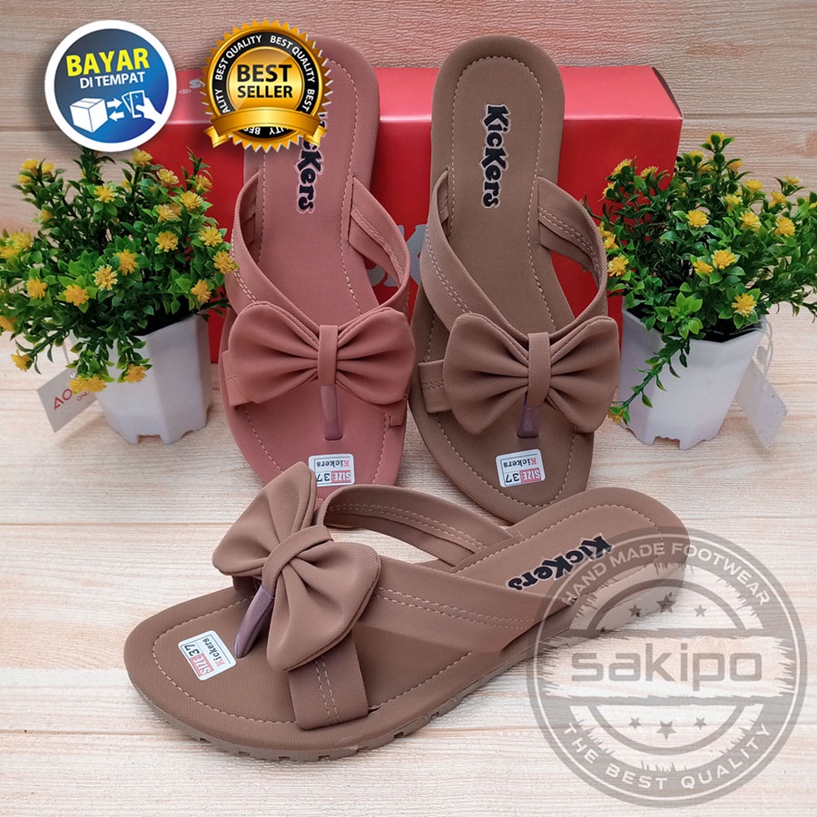 PROMO 4.4 MEGA SALE !! SANDAL WANITA DEWASA JEPIT PITA SALEM RINGAN NYAMAN DIKAKI / SAKIPO