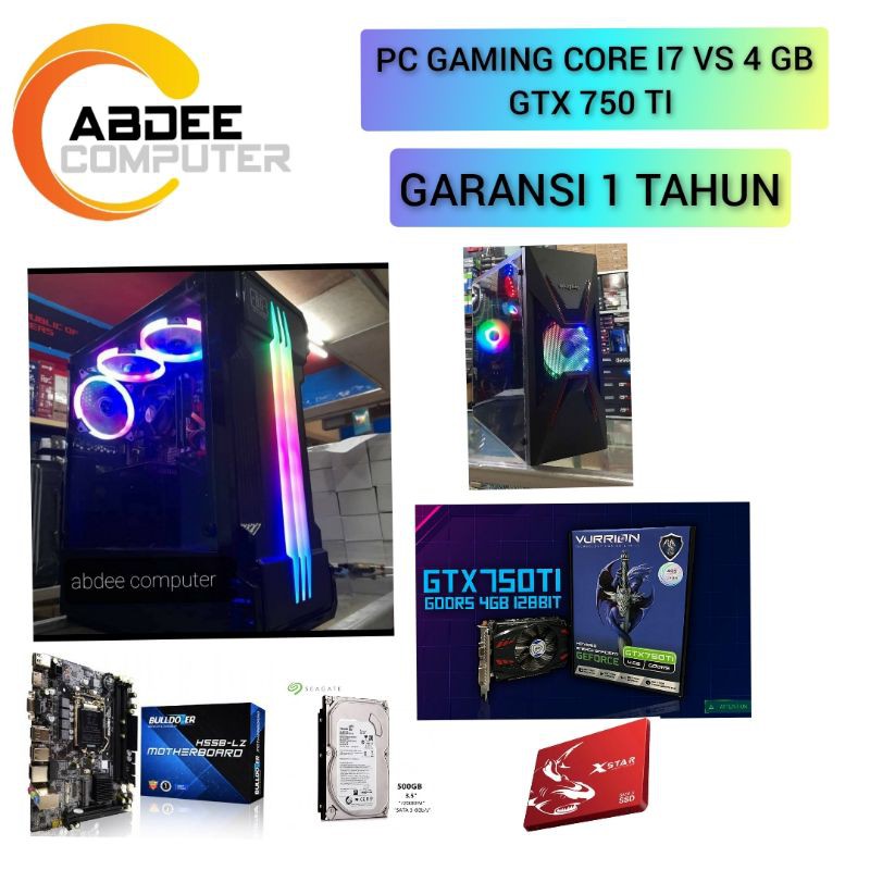 PC GAMING CORE I7 RAM 16 GB VGA 4 GB GTX 750 TI DDR5 + SSD 120 GB