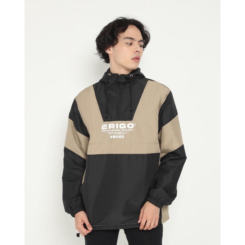 Outerwear Unisex Erigo Pullover Kubi Taslan Khaki M L Original Jaket