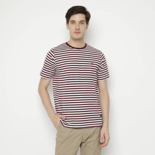 

AXTON T-shirt - Kaos Stripe Pria - Salur Katun #XOM003-MAROON & #XPM003-BROWN