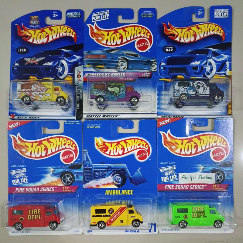 hotwheels hot wheels ambulance fire dept fire squad series street art series speedy final run saber 