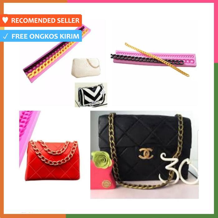 2 BENTUK CETAKAN FONDANT RANTAI TALI TAS SEPATU DEKORASI KUE ULTAH