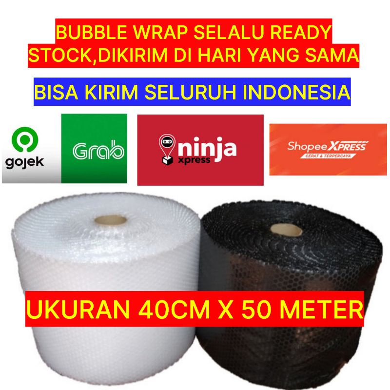 

Bubble Wrap Hitam Bening Putih Roll 30cmx50m 40cmx50m 60cmx50m Murah Tebal
