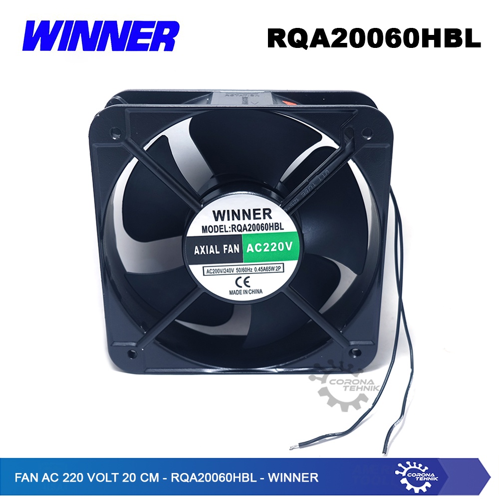 Winner - Fan AC 220 Volt 20 cm Heavy Duty 0,45A - RQA20060HBL