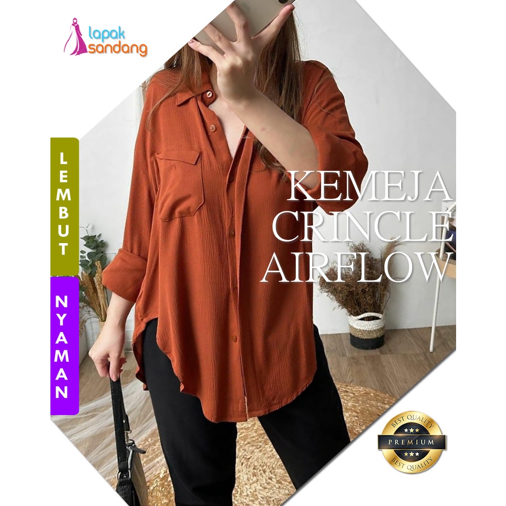 Kemeja Cewek Baju Hitam Polos Wanita Lengan Panjang Kekinian Atasan Cewe Terbaru Rayon Premium Crink