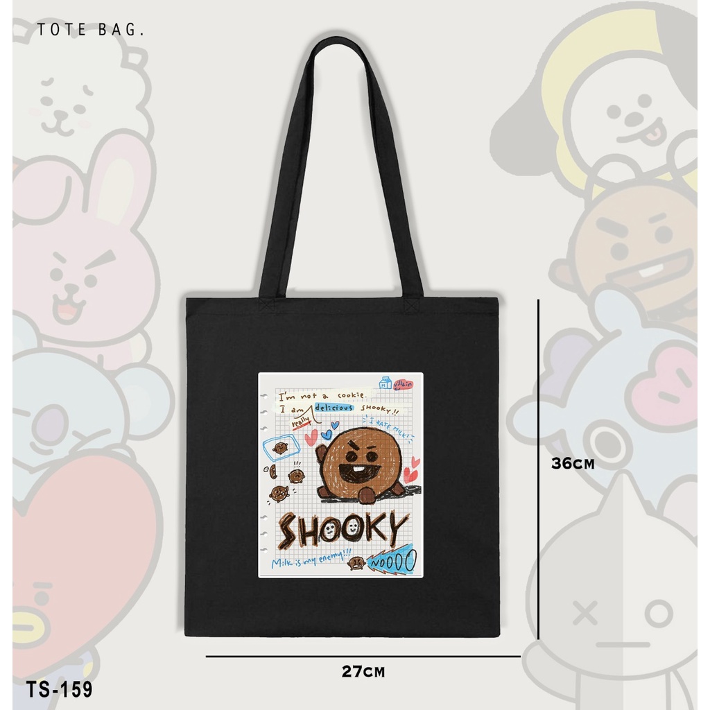 TOTE BAG WANITA / BAHAN KANVAS / REAL PICTURE / BT21 EDITION / HITS / TERMURAH / SOUVENIR CUSTOM GAMBAR