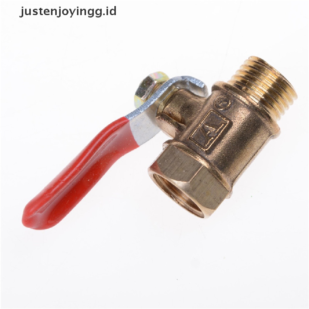 // justenjoyingg.id // 1/4'' M/F Full Port Inline Brass Water Air Gas Fuel Line Shut-off Ball Valve  ~