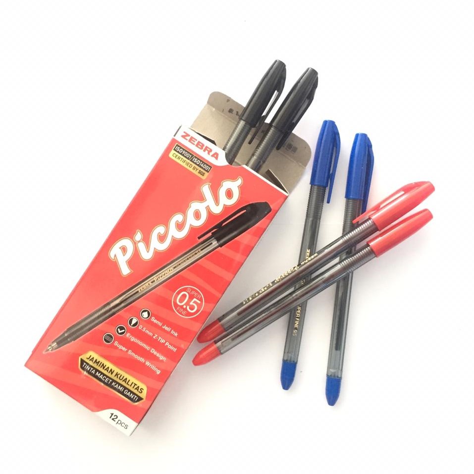 

Pulpen / Ballpoint Zebra Piccolo 0.5/0.7 mm (Hitam, Biru, Merah)