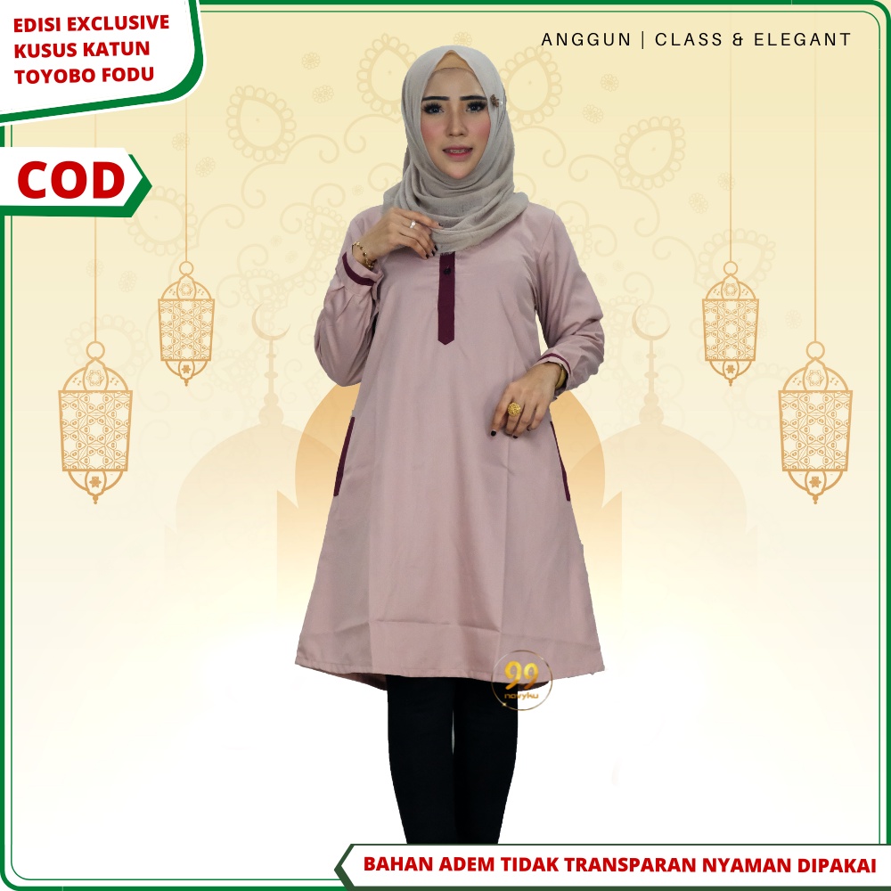 Baju Atasan Tunik Wanita Polos bahan katun toyobo Premium Terbaru Kekinian Remaja Busui Santriwati s