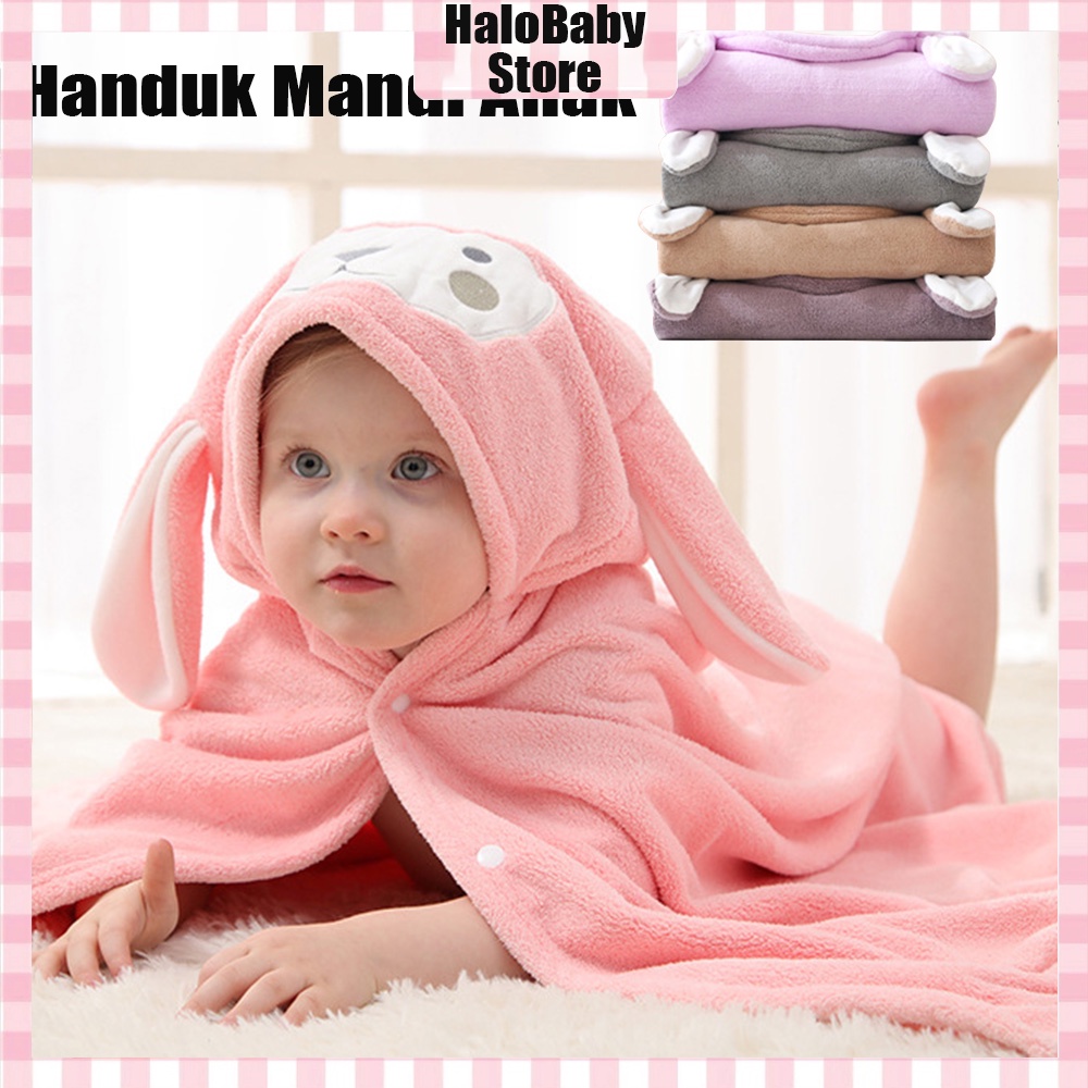 Halobaby Anduk Mandi Anak Dengan Model Mantel/Handuk Ponco