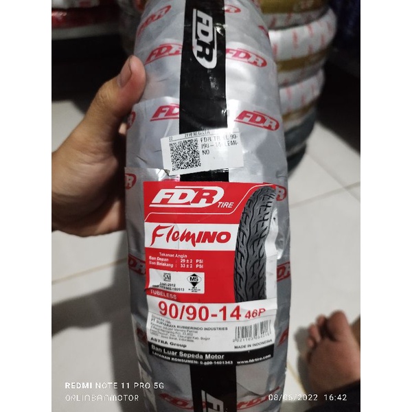 Ban FDR Flemino 90/90-14 Tubles/Ban Belakang Honda Beat/Vario 125/Genio/Yamaha mio soul GT 125