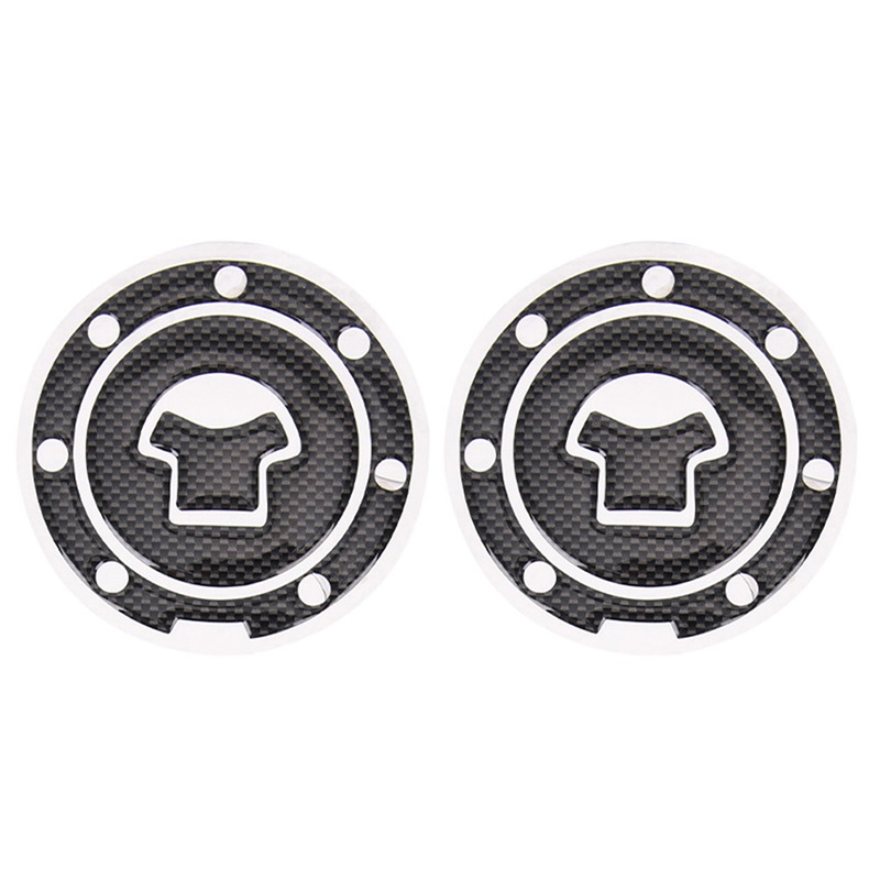 (Happy) 2 Pcs Sticker Pelindung Tangki Bensin Motor Universal Motif Serat Karbon 3d