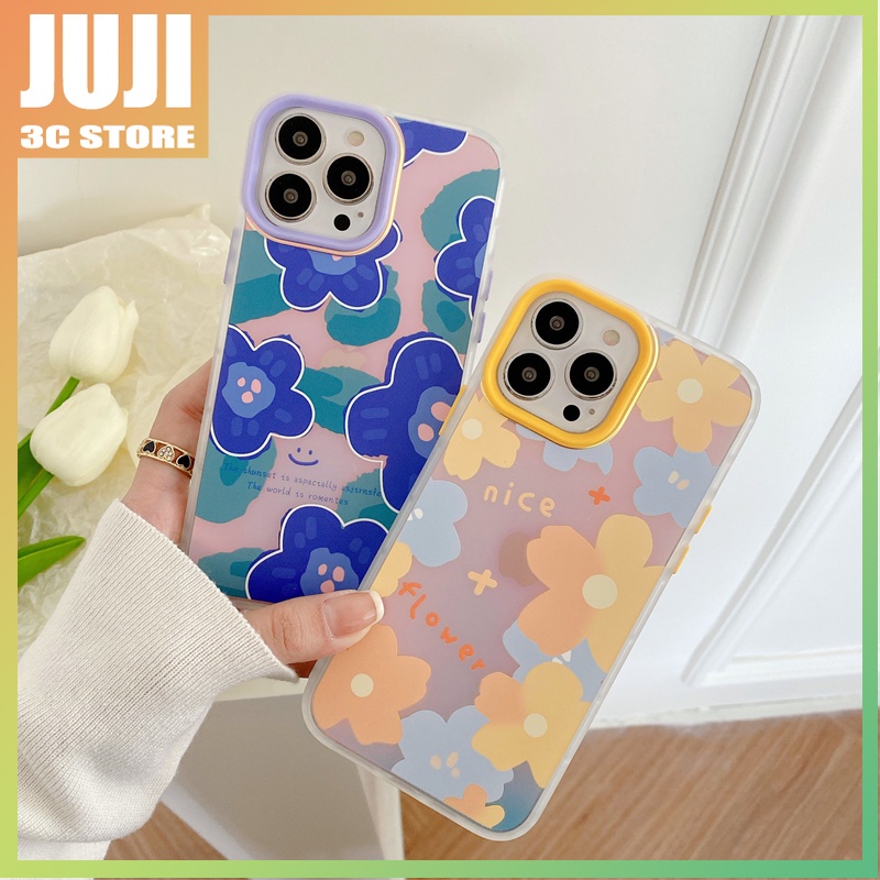 Casing iphone 11 12 13 Pro Max x xs xr xsmax 7 8 plus Shockproof Motif Bunga Warna Permen