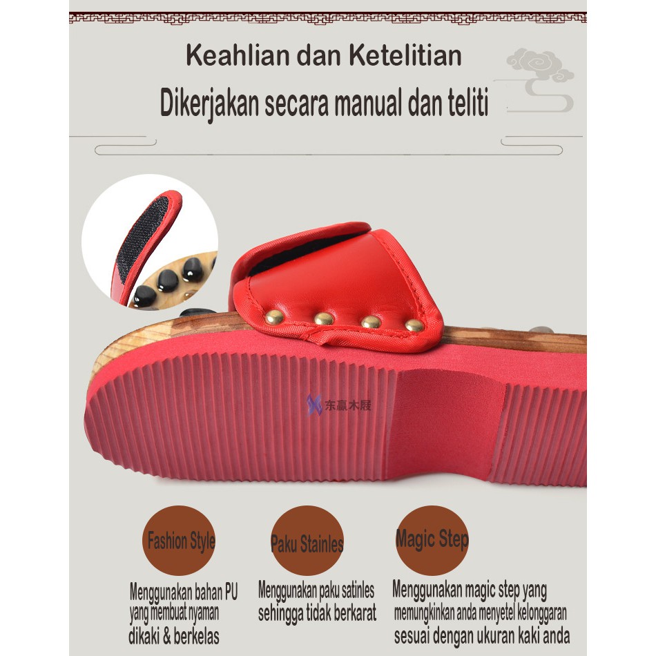 Sandal Batu Giok Kesehatan Refleksi Sandal Terapi Sandal Pijat Massage Sandal Akupuntur