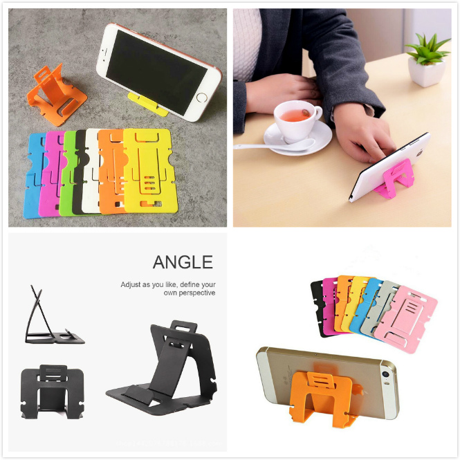 Stand Holder Handphone / A &amp; 6 Portable Dengan Slot Kartu