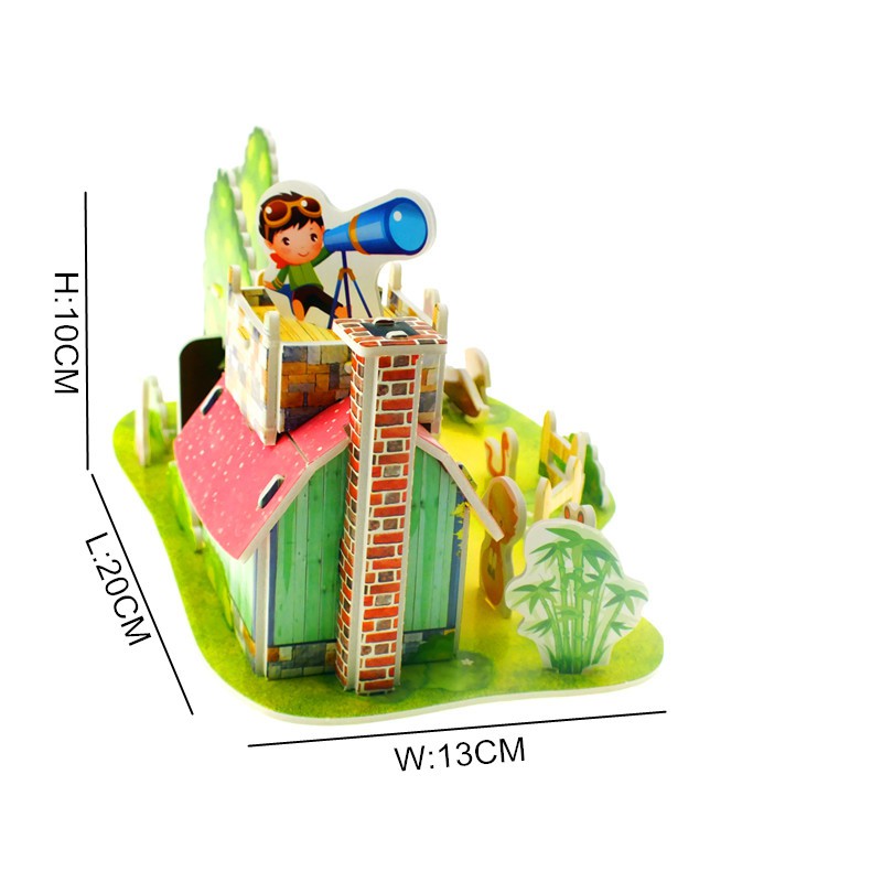 Mini Puzzle 3D | SMALL ZOO | Puzzle 3 Dimensi Rumah- 1690-18 - Kebun Binatang