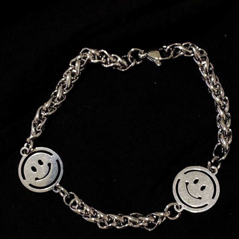 Gelang Pasangan Model Hip Hop Motif Smiley untuk Pria / Wanita