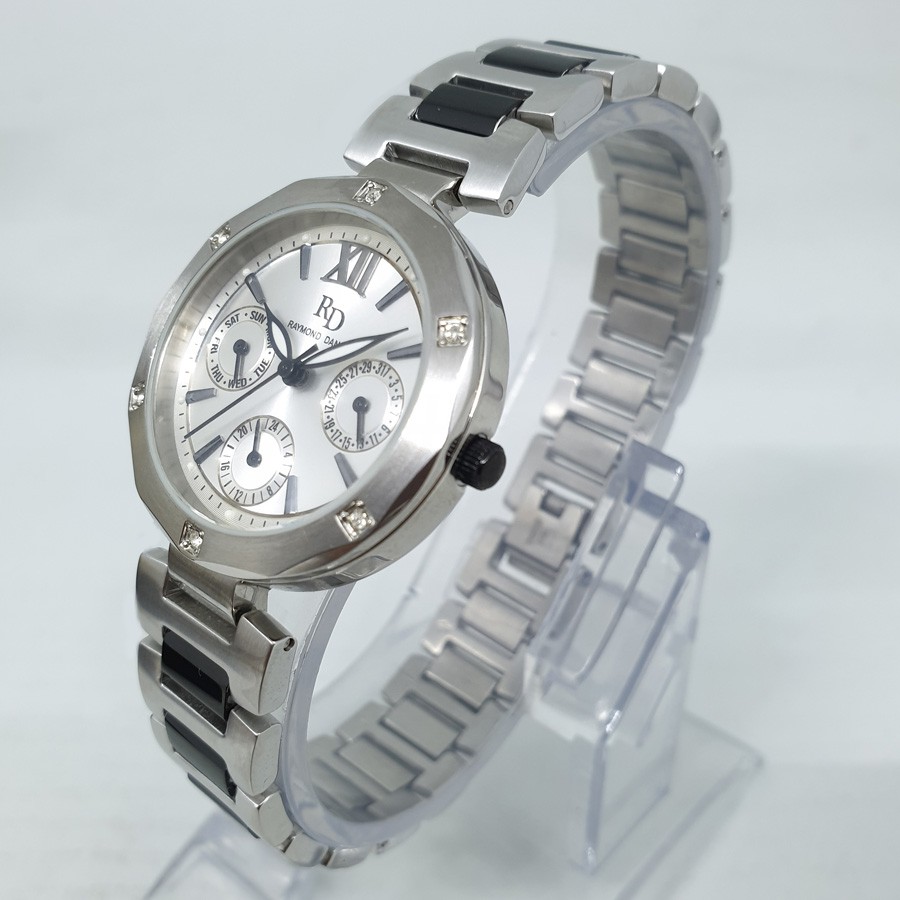 Raymond Daniel RD208 Silver Black, Jam Tangan Wanita, Original