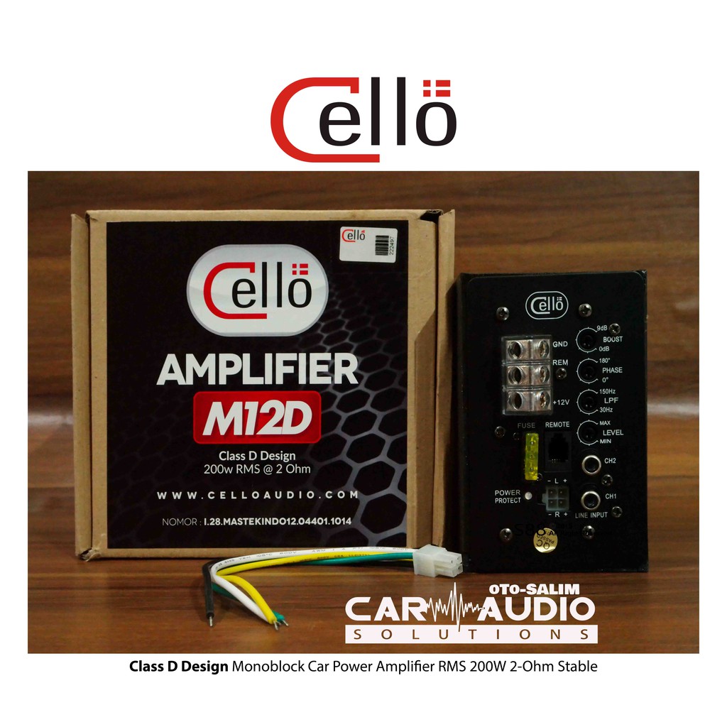 Cello M12D Class D Monoblock Car Amplifier 200W RMS Output