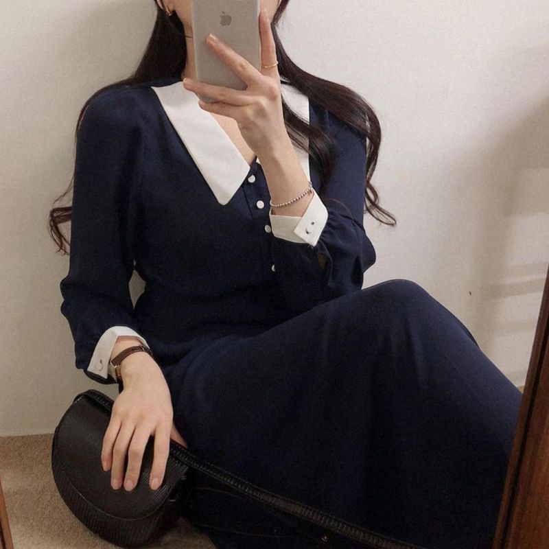 Dress NABILA Korean Style - Dress Wanita Korea Style Dress Muslim Cerutty Terbaru - Dres Pesta Kondangan