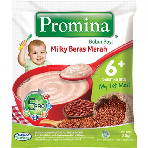 PROMINA BUBUR BAYI 6+ MILKY BERAS MERAH 20G SACHET ...