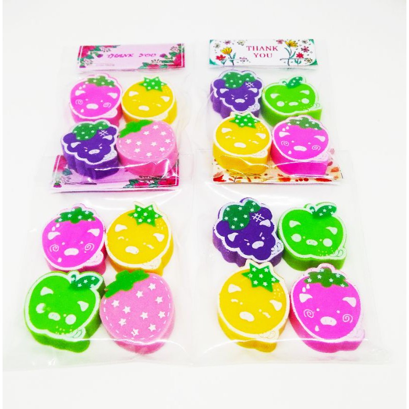 

4pcs Penghapus Lucu Bentuk Buah Buahan