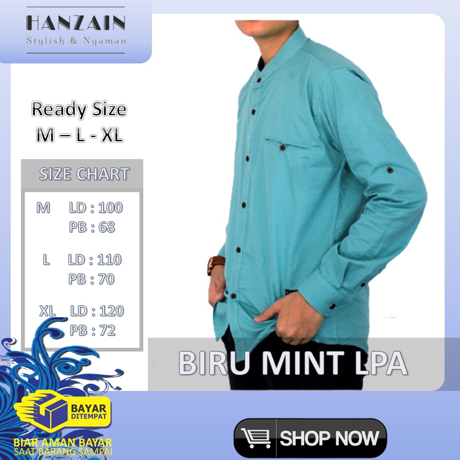 Kemeja Koko Pria Laki-laki Rabbani Dewasa Lengan Panjang Koko Muslim Terbaik/Baju muslim Lengan Panjang Dengan warna Terbaik/Hanzain/Kemeja Pria Lengan Panjang Trendy Distro Keren Original