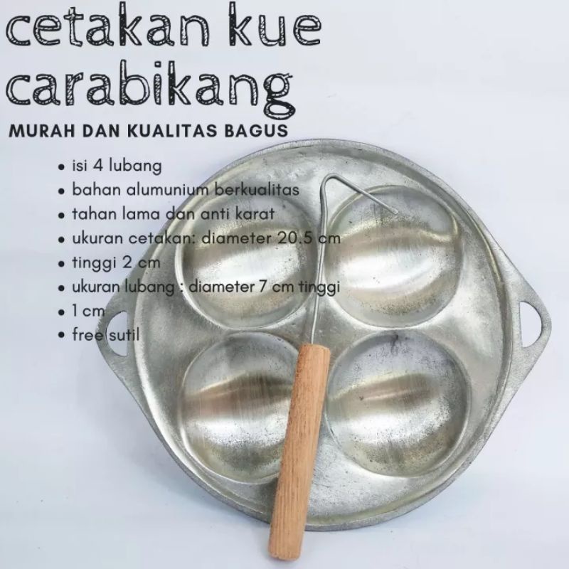 

CETAKAN KUE APEM PANGGANG SELONG / KUE CARABIKANG / MARTABAK MINI / KUE LUMPUR 4 LUBANG