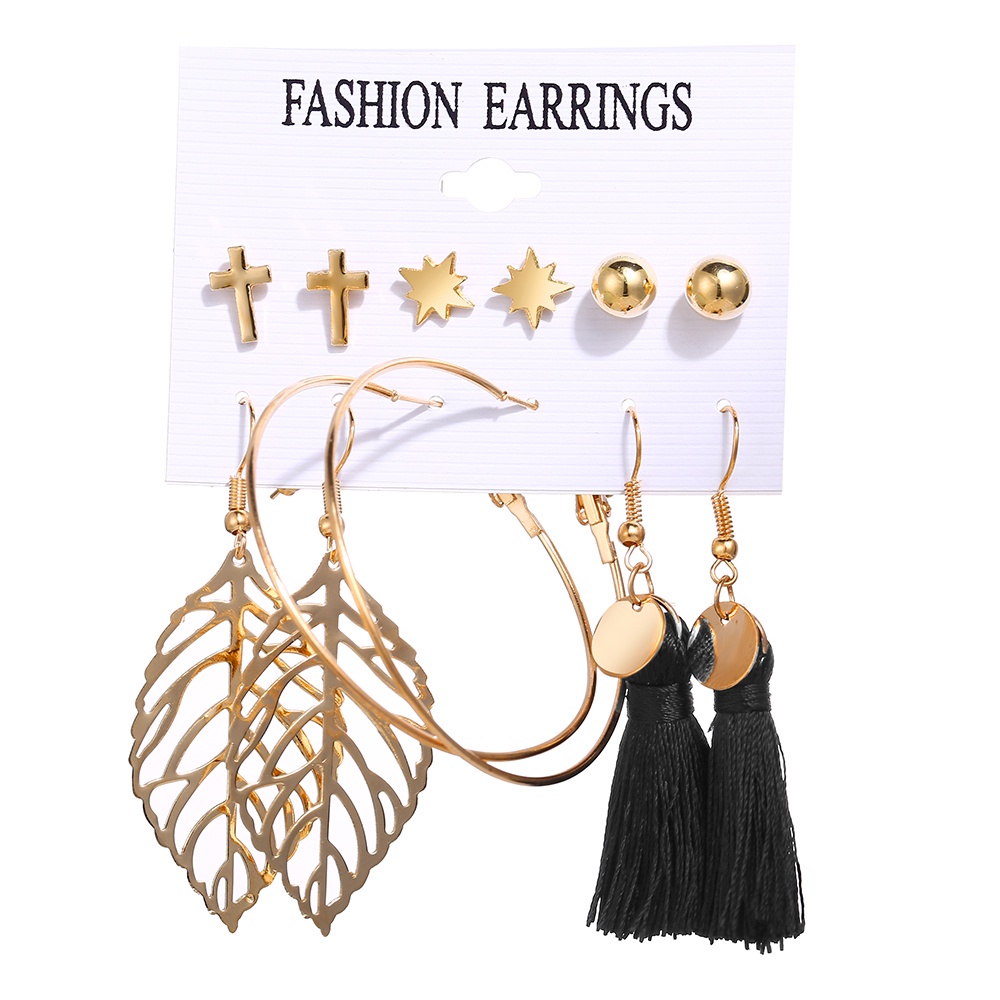 20Types Bohemia Anting Emas Set Anting Korea Fashion Rumbai Retro Geometris Hollow Mutiara Kupu-kupu Wanita Perhiasan Aksesoris-13
