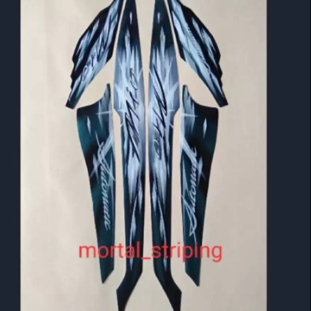 Stiker striping motor mio smile tahun 2009 2010 warna hitam