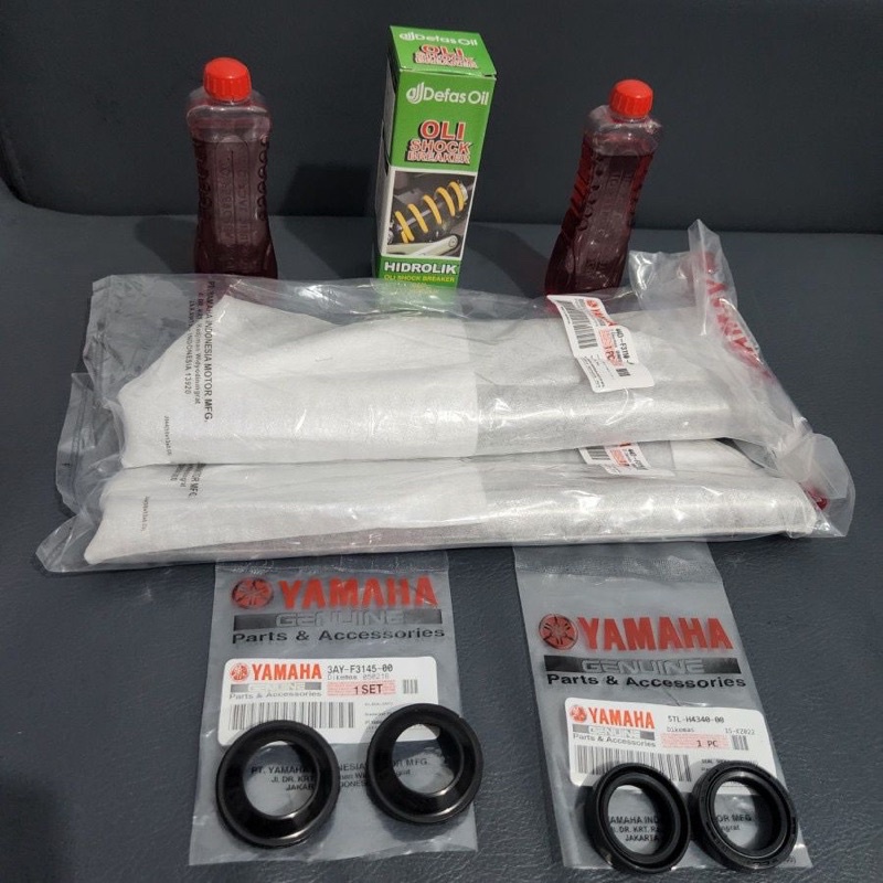 PAKET AS SHOCK SOK DEPAN XEON LAMA KARBU CARBU YAMAHA 44D  2pc as shock 2pc seal shock 2pc seal abu 2pc oil shock