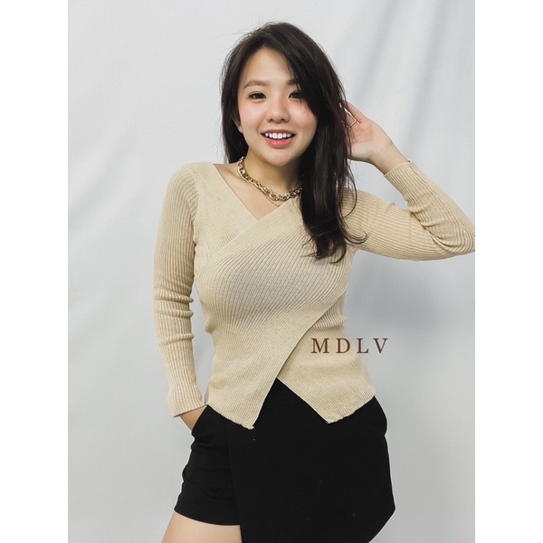 MDLV ~Top Greta Rajut Atasan Blouse Rajut Fashion Wanita