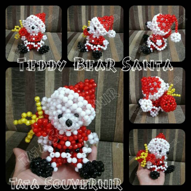 Pajangan Teddy Bear Santa