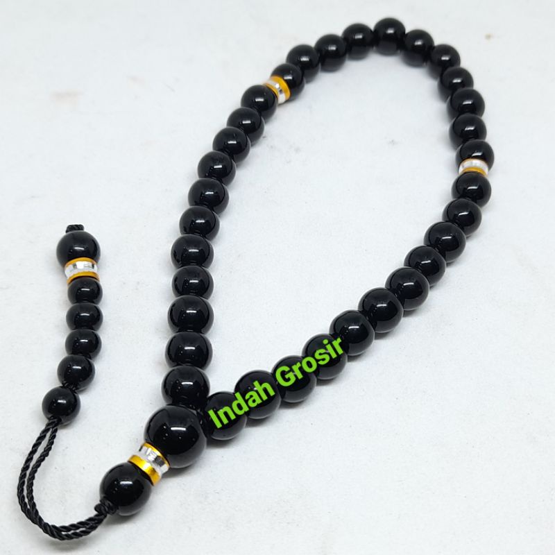 TASBIH BATU BLACK ONEX PEMBATAS COMBINASI