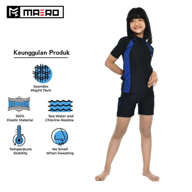 baju renang setelan pendek anak  tanggung dan remaja two pieces