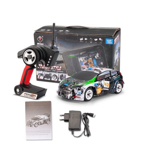 (Gratis Ongkir) Wltoys K989 1 / 28 2.4G 4WD RC Mobil Rally Brushed RTR dengan Transmitter