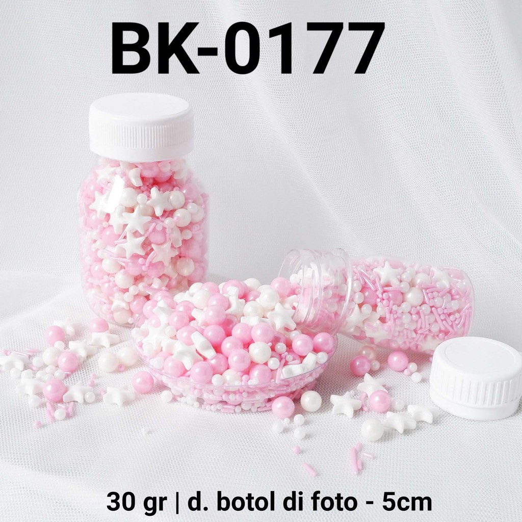 

BK-0177 Sprinkles sprinkle sprinkel 30gr 30 gram mix pink putih yamama baking grosir murah sprinkles cake dekorasi mutiara trimit decoration story sprinklestory sprinklesstory sprinkle story yamama baking