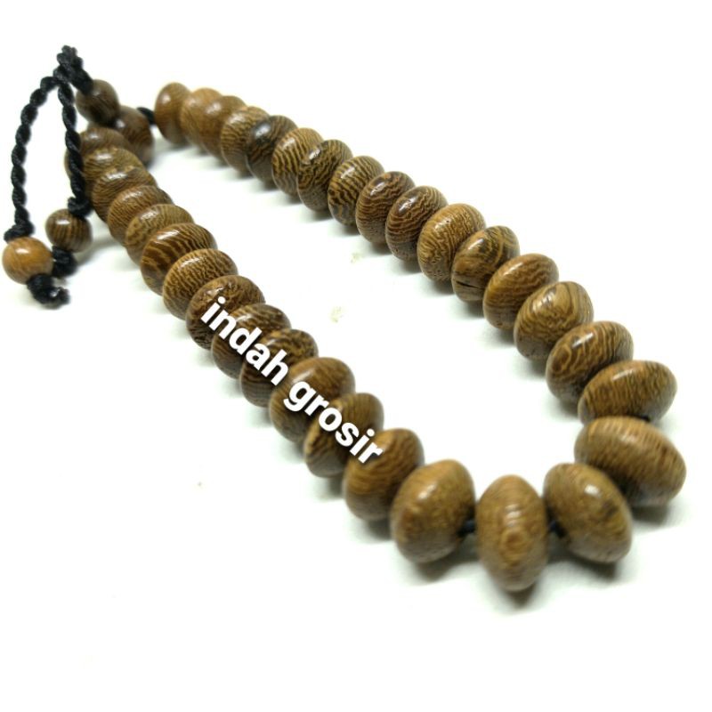 GELANG TASBIH 33 KAYU KELOR MUDEL GEPENG