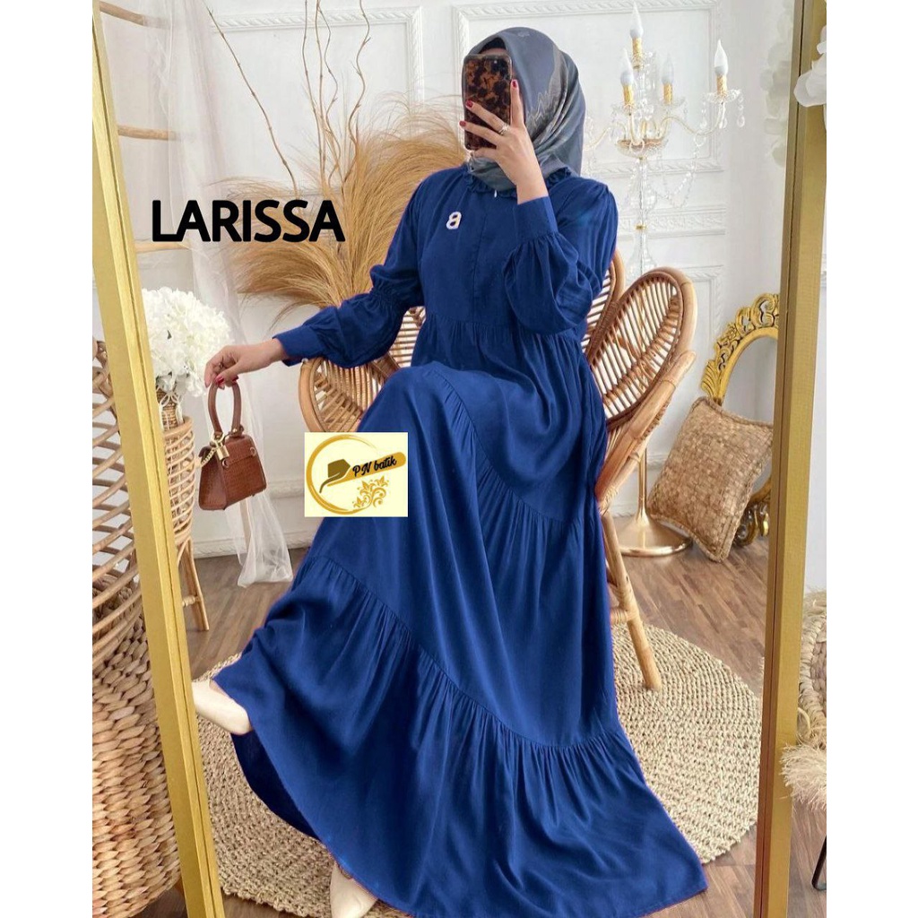 Gamis Canda Susun 3 Modern Cantik Syari Rayon Adem Warna Polos Cantik Jumbo Busui Kerah Ruffle MTD 6