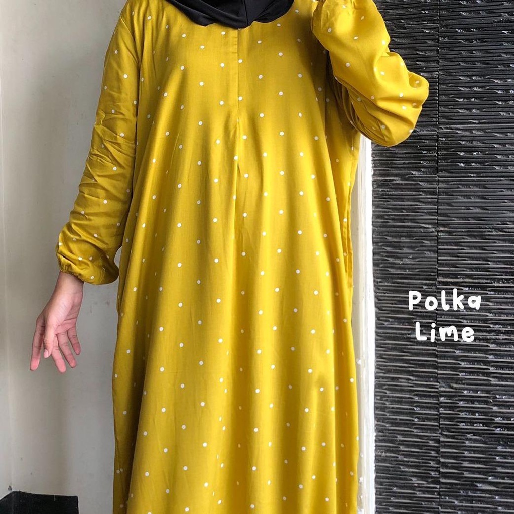 Daster Gamis Lengan Panjang PB 135cm Rayon Motif Kekinian Wanita Muslim Wudhu Dress Karet Part A