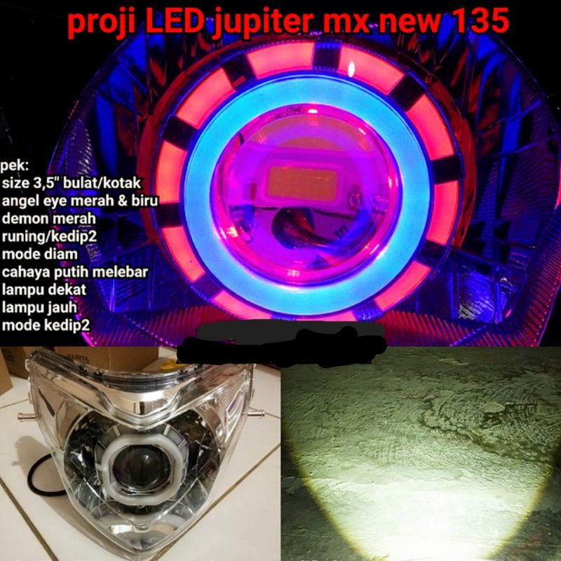 Lampu proji jupiter mx new 135 plus mika model bulat besar hi low